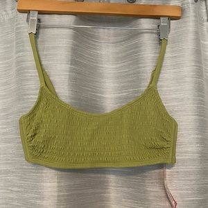 Xhiliration Smocked Bikini Top NWT
